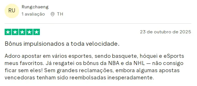 Avaliação de jogador sobre a variedade de esportes e bônus impulsionados da Melbet