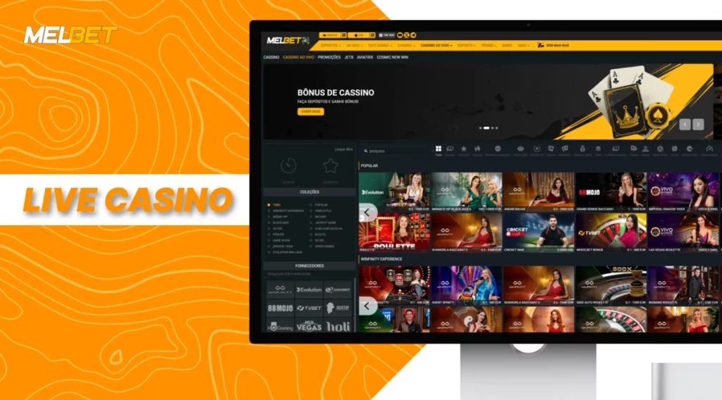 Live casino da MelBet com mesas ao vivo e dealers profissionais