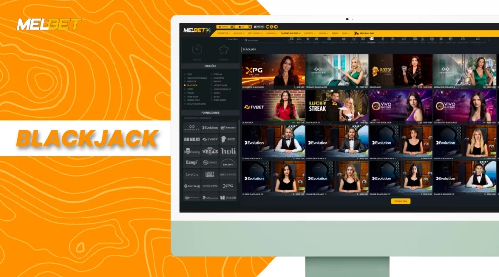 Blackjack ao vivo da MelBet com mesas e dealers profissionais